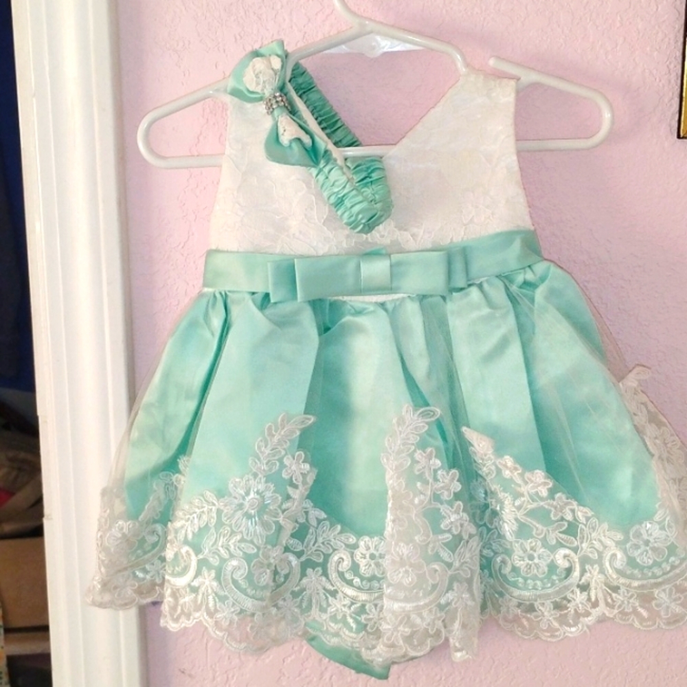 Formal Wedding Pageant Flower girl lace infant handmade dress